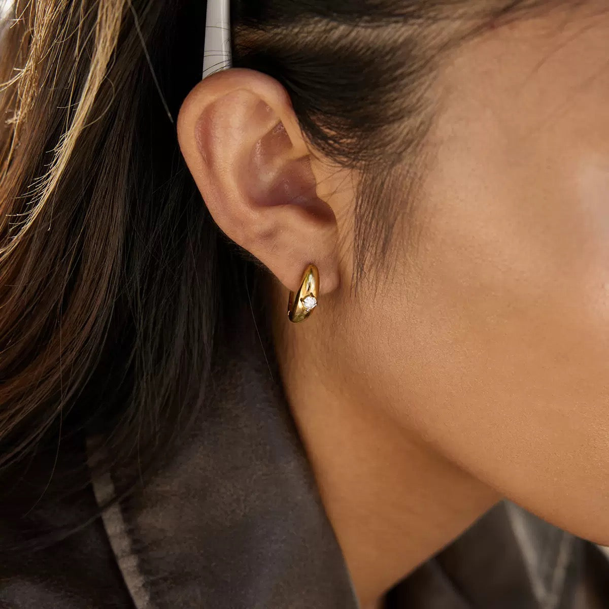 Boucles d'Oreilles de luxe plaqué or OGN108