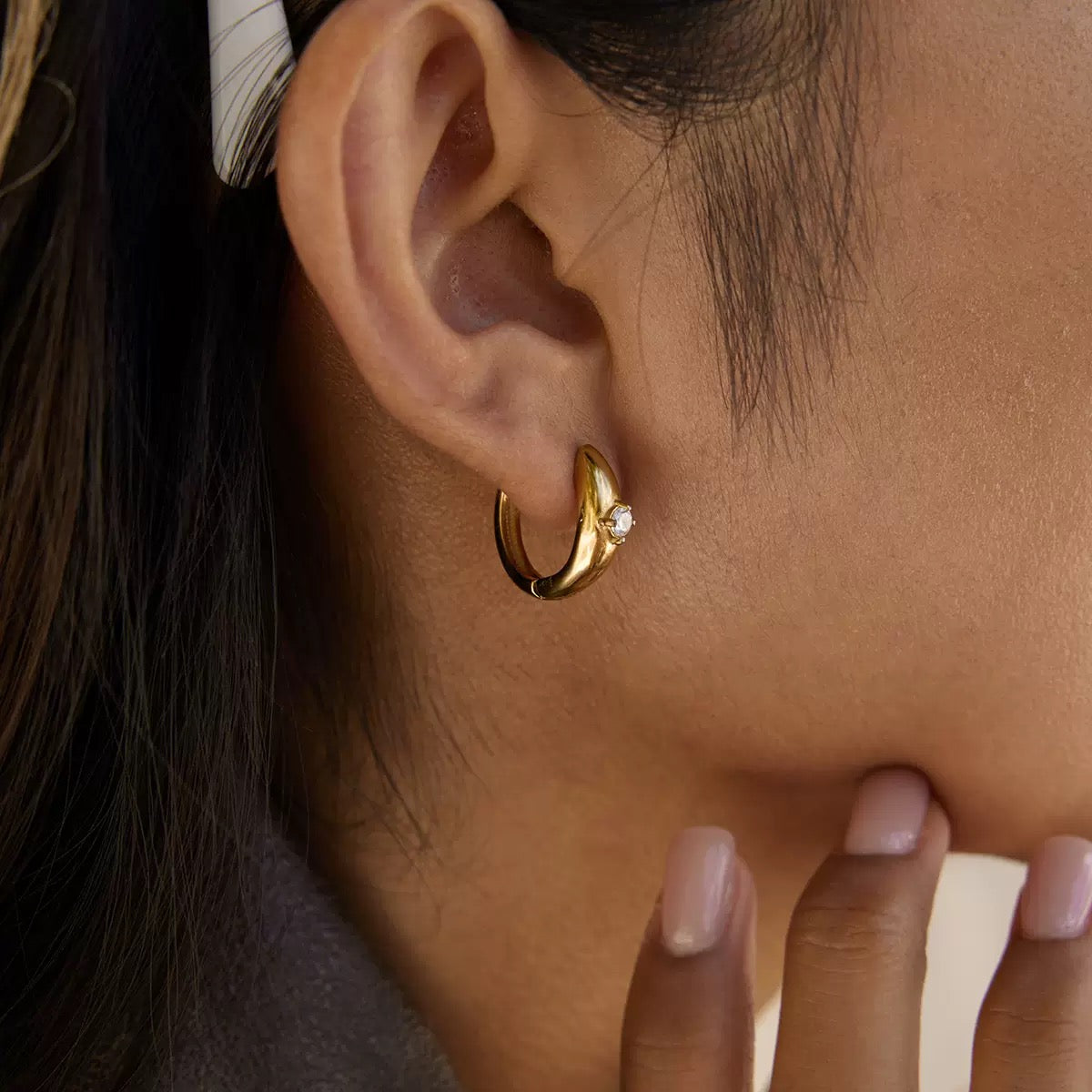 Boucles d'Oreilles de luxe plaqué or OGN108