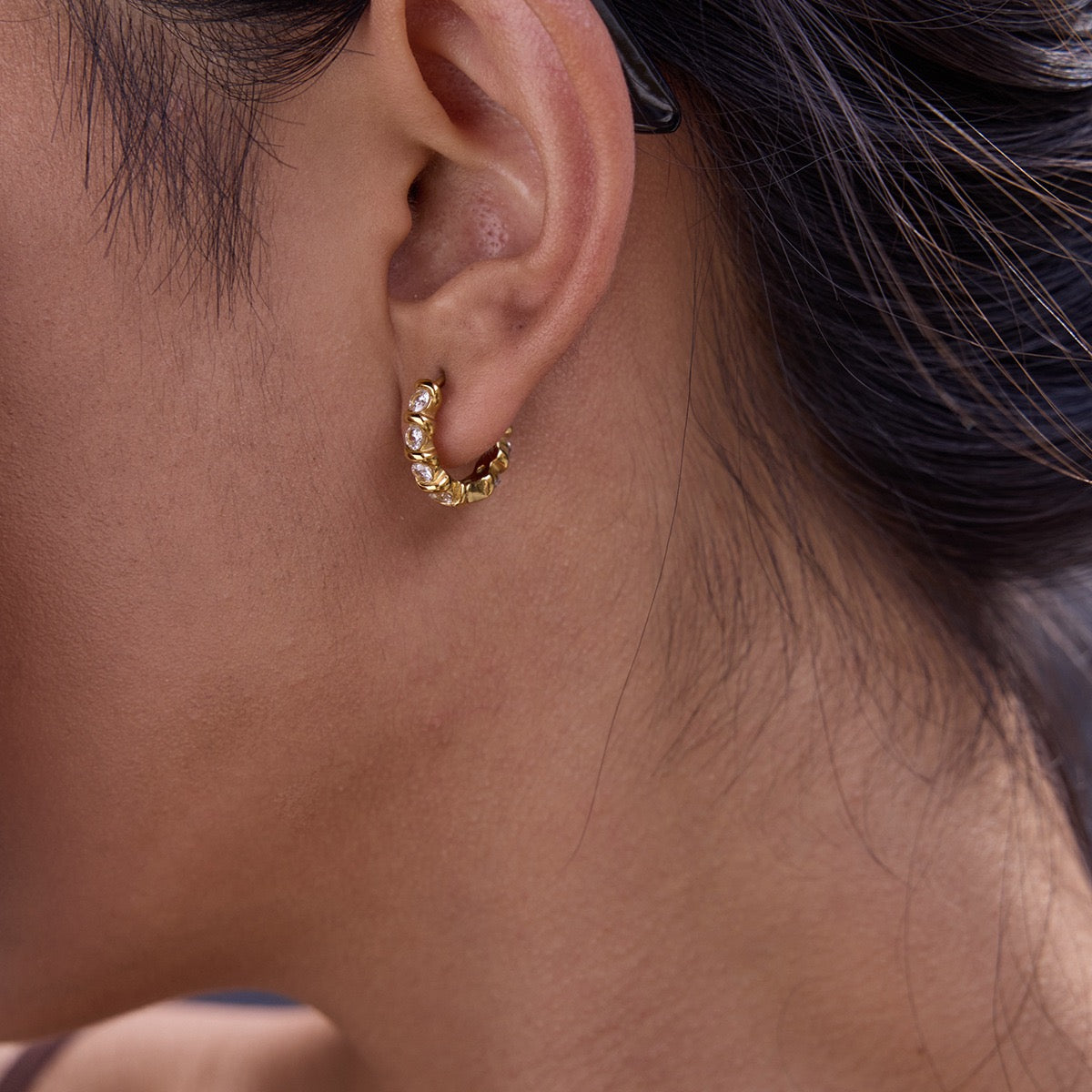 Boucles d'Oreilles de luxe plaqué or OGN111