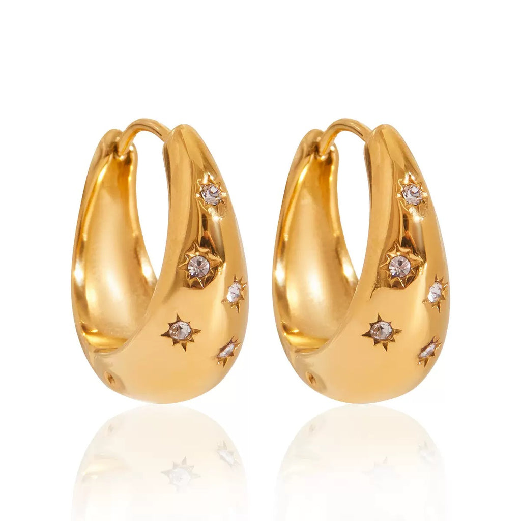 Boucles d'Oreilles de luxe plaqué or OGN113