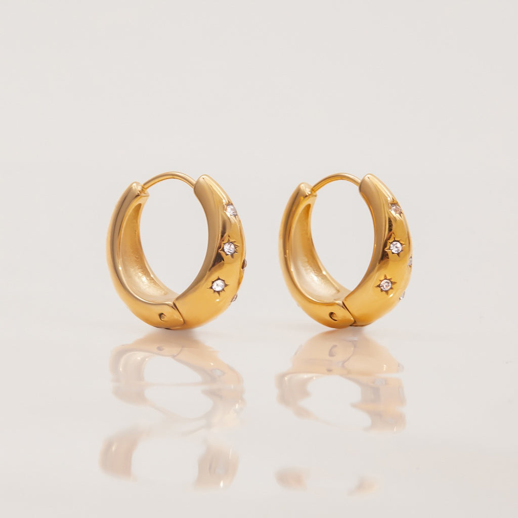 Boucles d'Oreilles de luxe plaqué or OGN113