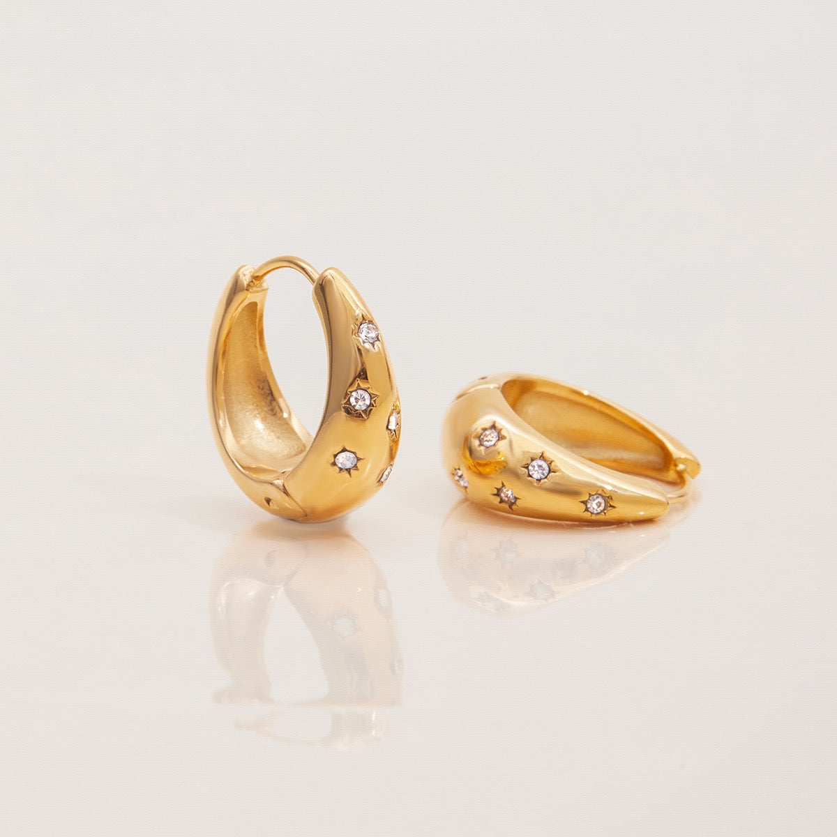 Boucles d'Oreilles de luxe plaqué or OGN113