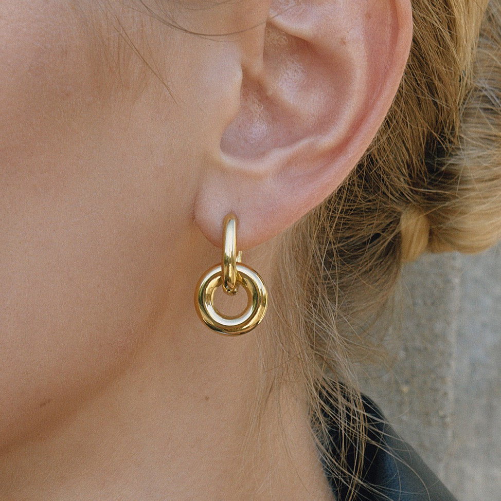 Boucles d'Oreilles de luxe plaqué or OGN114-1