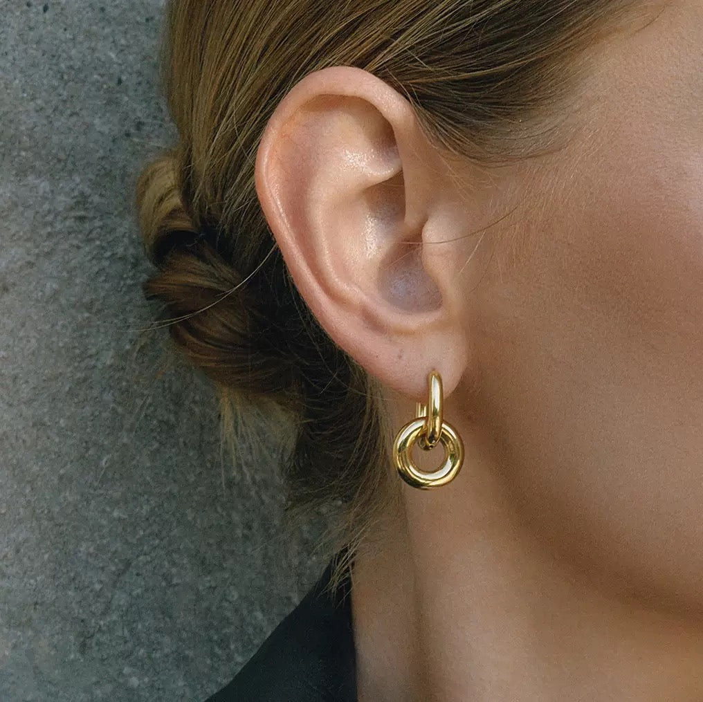 Boucles d'Oreilles de luxe plaqué or OGN114-1
