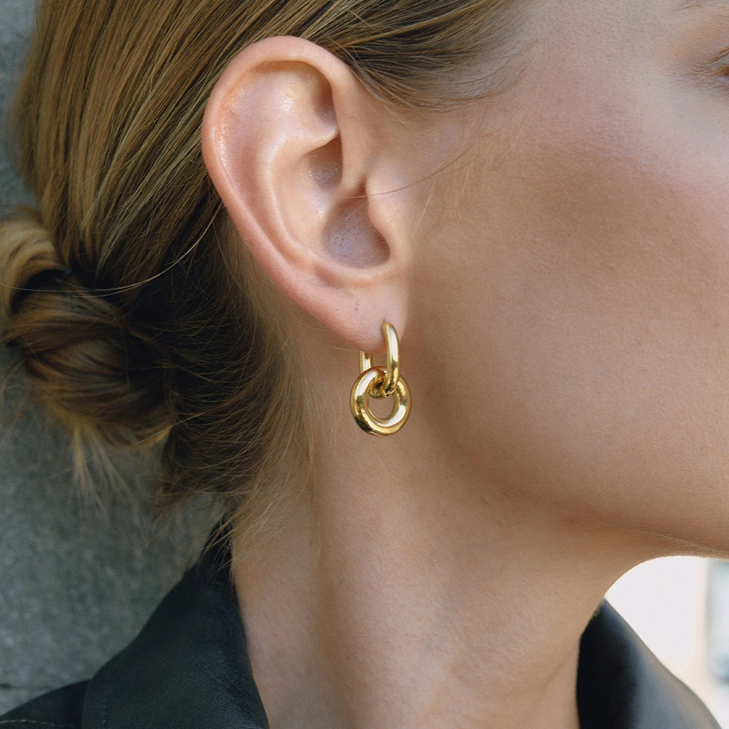 Boucles d'Oreilles de luxe plaqué or OGN114-1