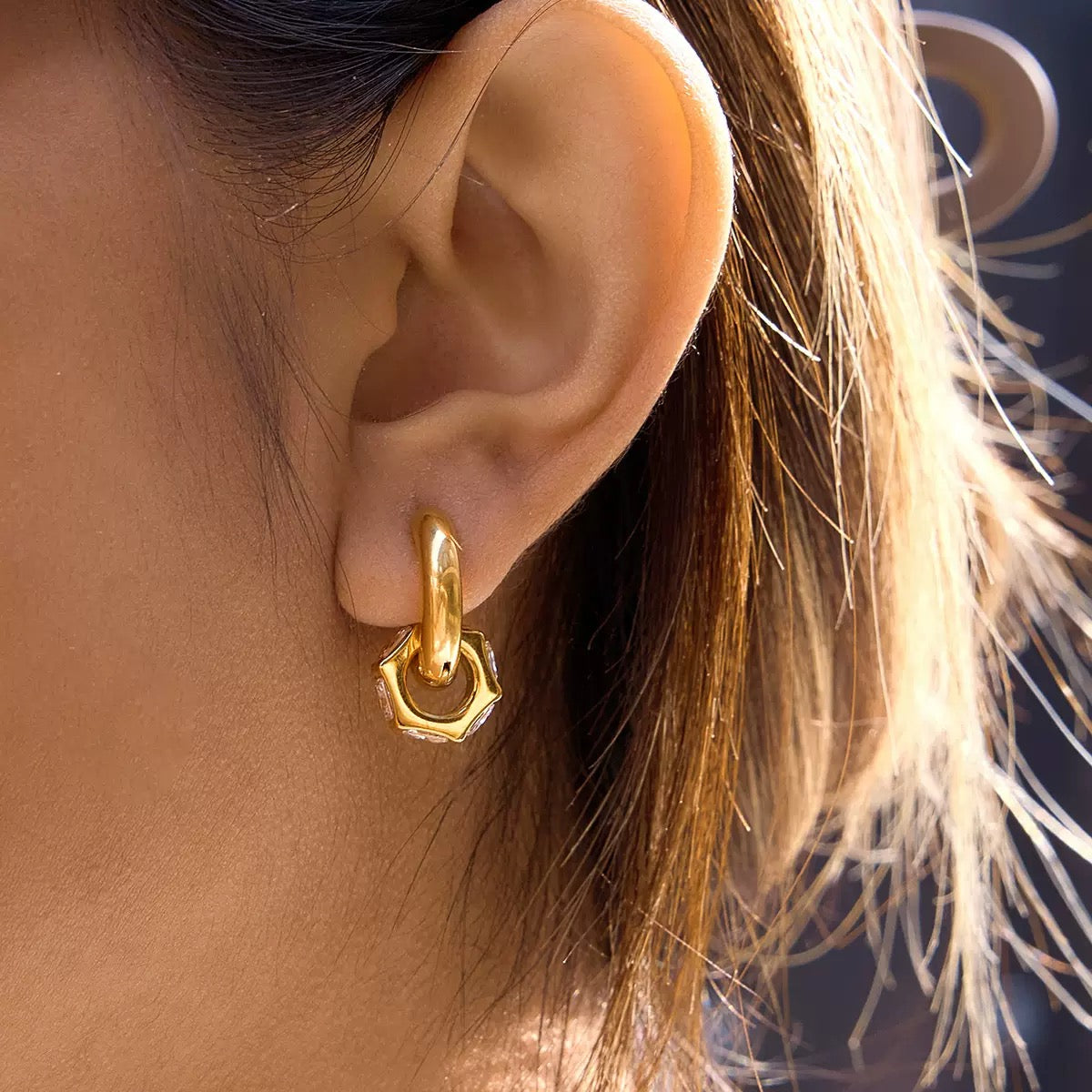 Boucles d'Oreilles de luxe plaqué or OGN115