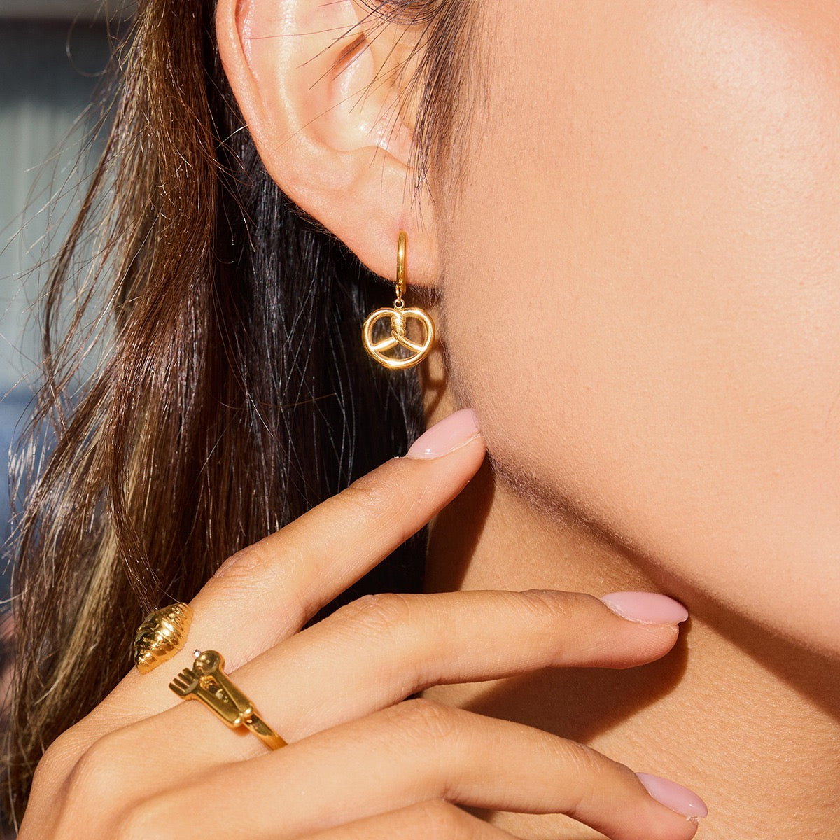 Boucles d'Oreilles de luxe plaqué or OGN116-2