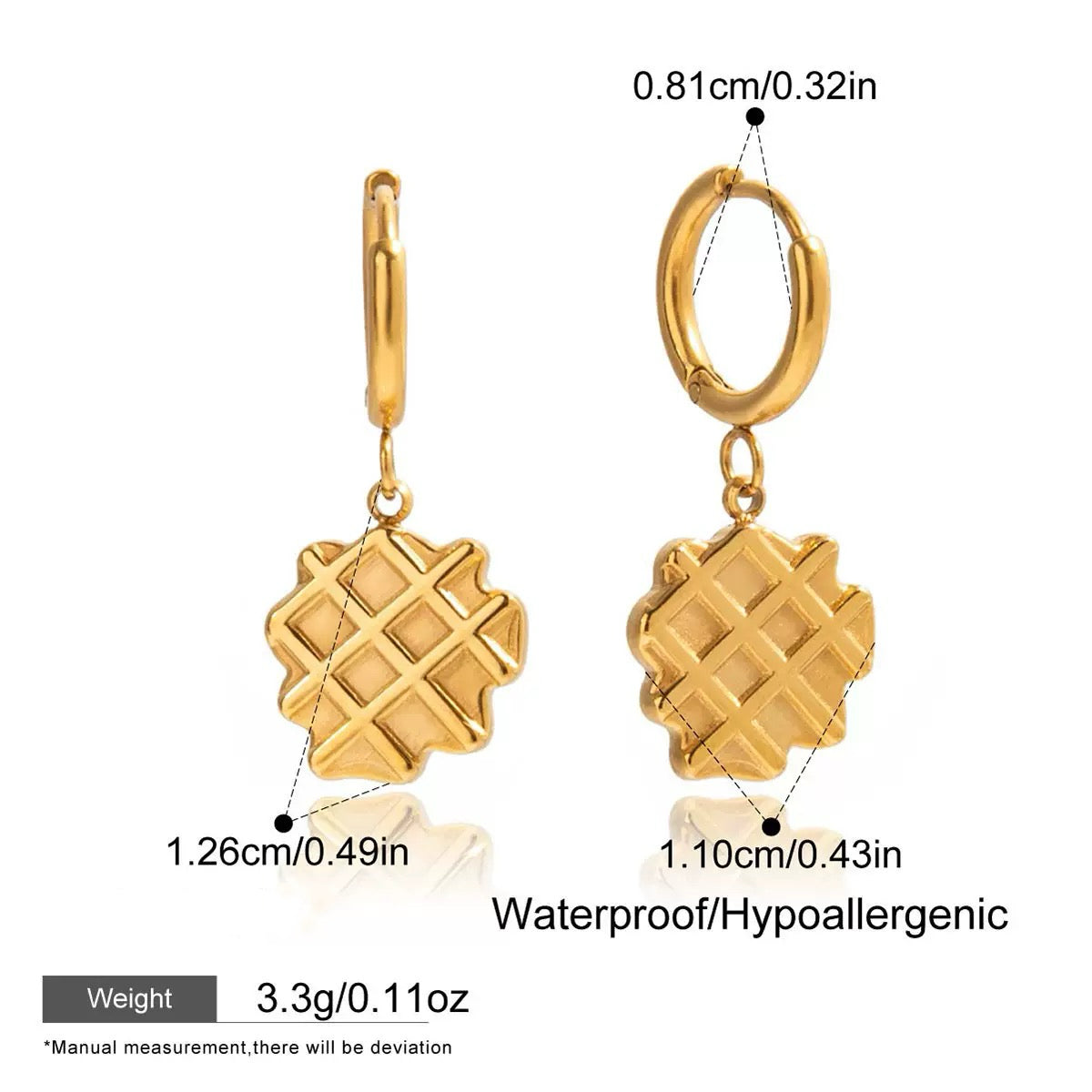 Boucles d'Oreilles de luxe plaqué or OGN116-3