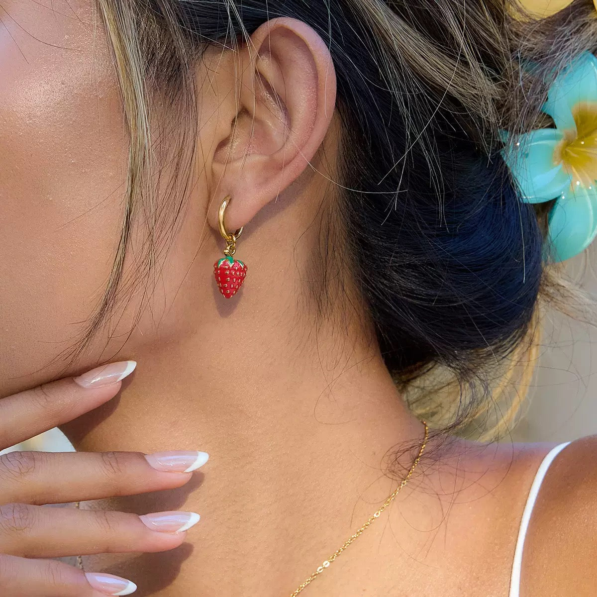 Boucles d'Oreilles de luxe plaqué or OGN119