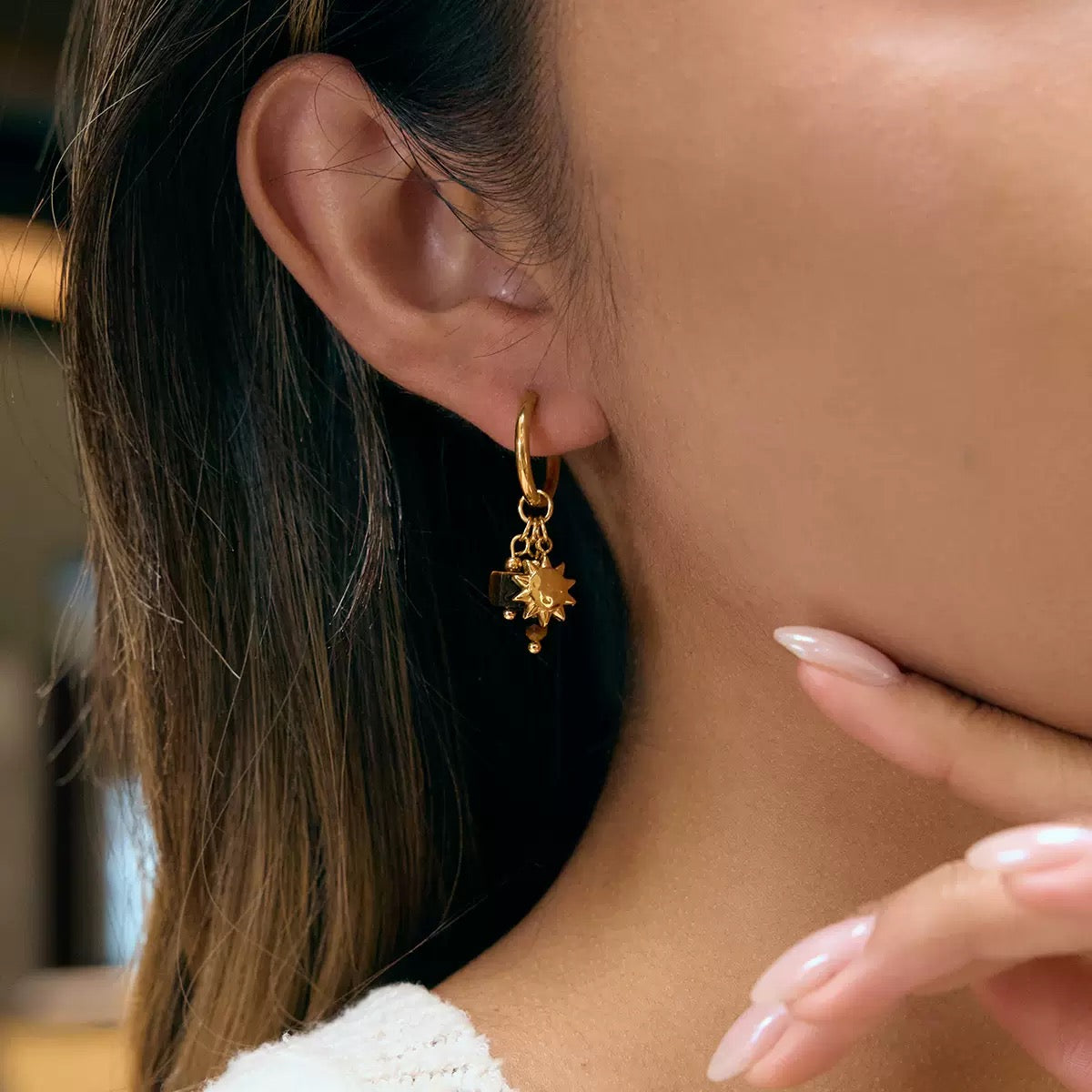 Boucles d'Oreilles de luxe plaqué or OGN121