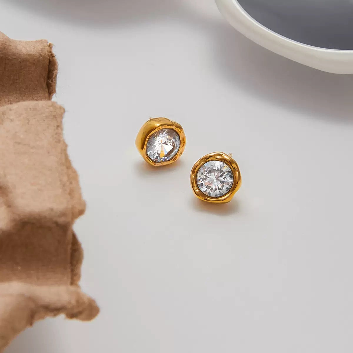 Boucles d'Oreilles de luxe plaqué or OGN123