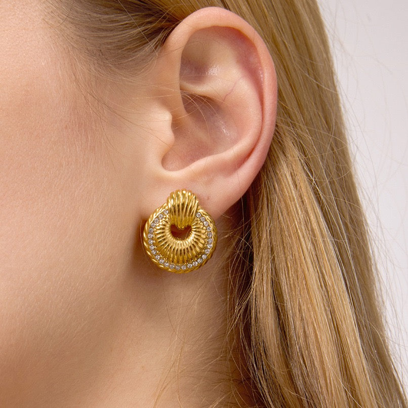 Boucles d'Oreilles de luxe plaqué or OGN126