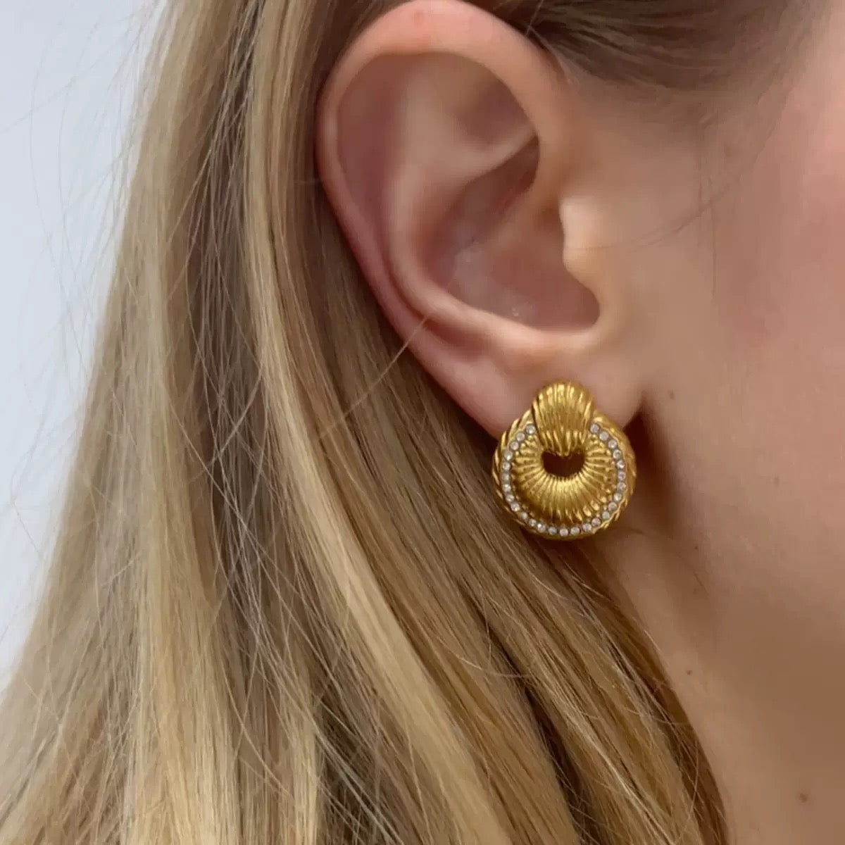 Boucles d'Oreilles de luxe plaqué or OGN126