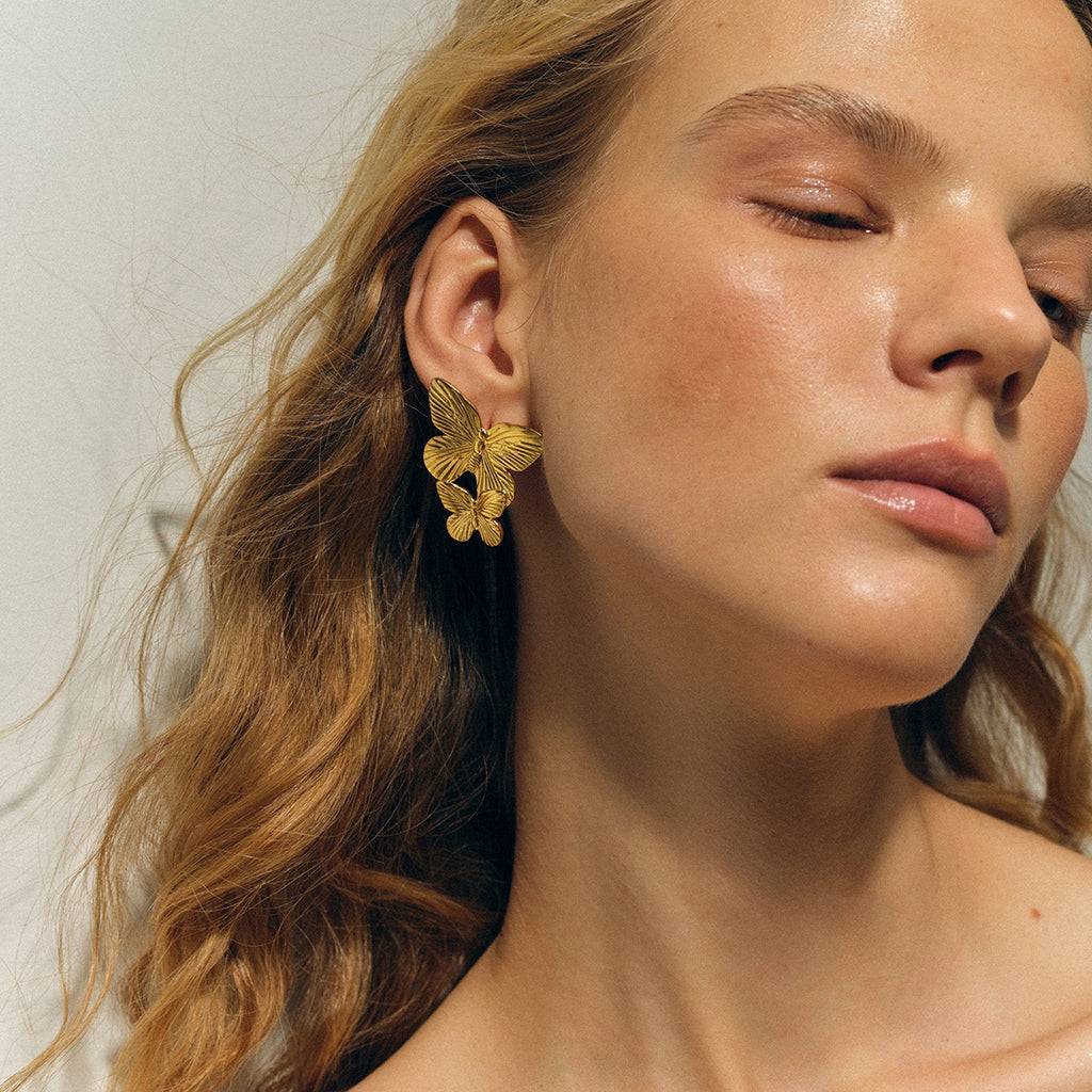 Boucles d'Oreilles de luxe plaqué or OGN129