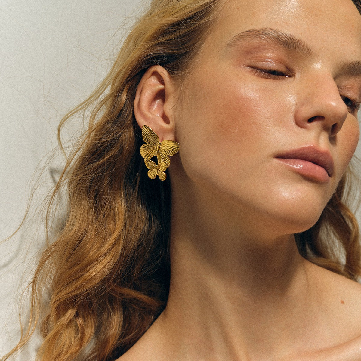 Boucles d'Oreilles de luxe plaqué or OGN129