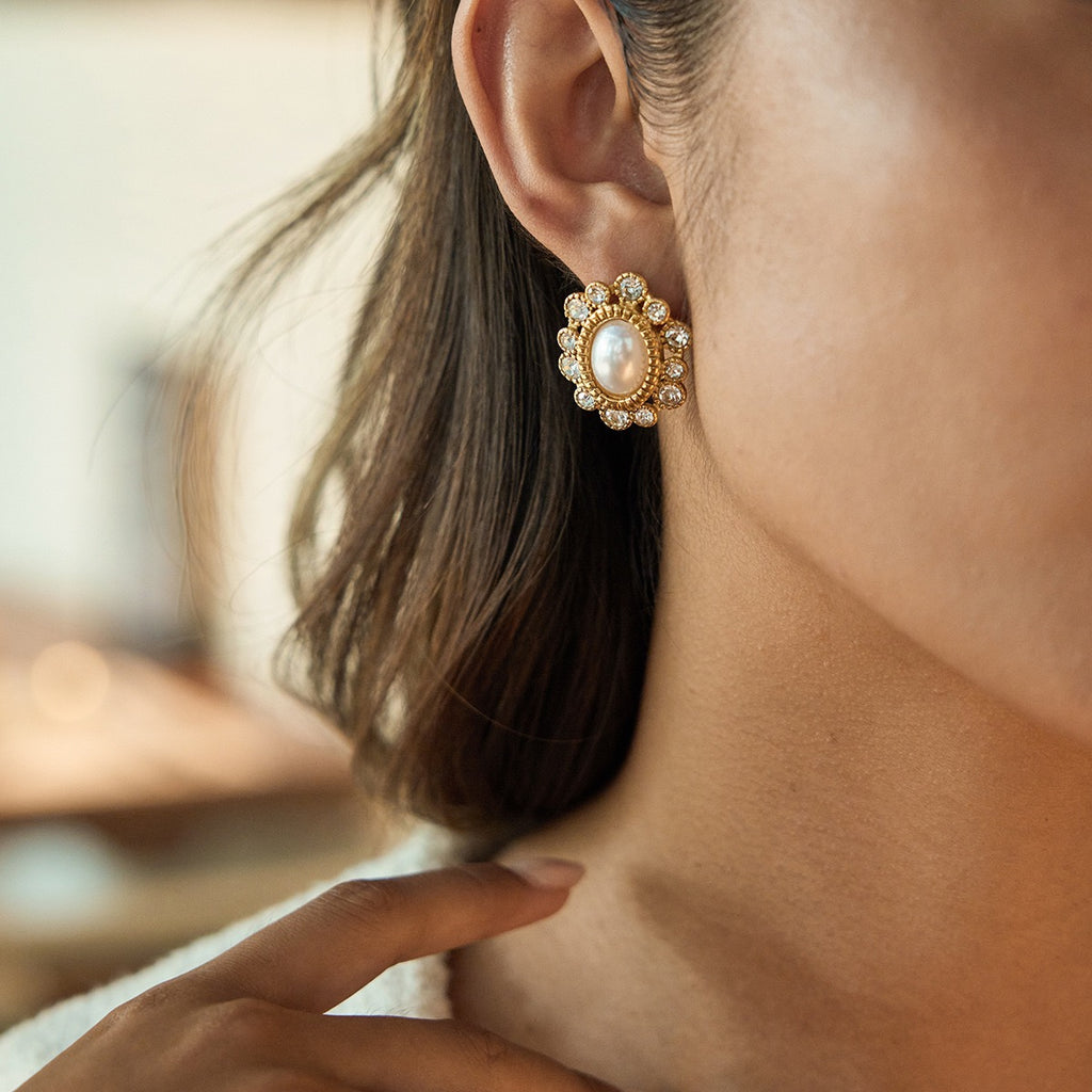 Boucles d'Oreilles de luxe plaqué or OGN130