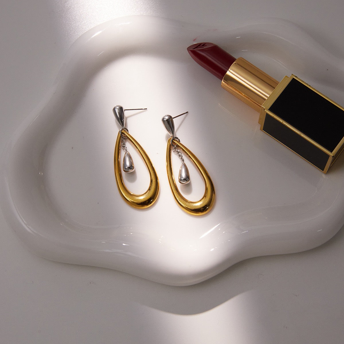 Boucles d'Oreilles de luxe plaqué or OGN132