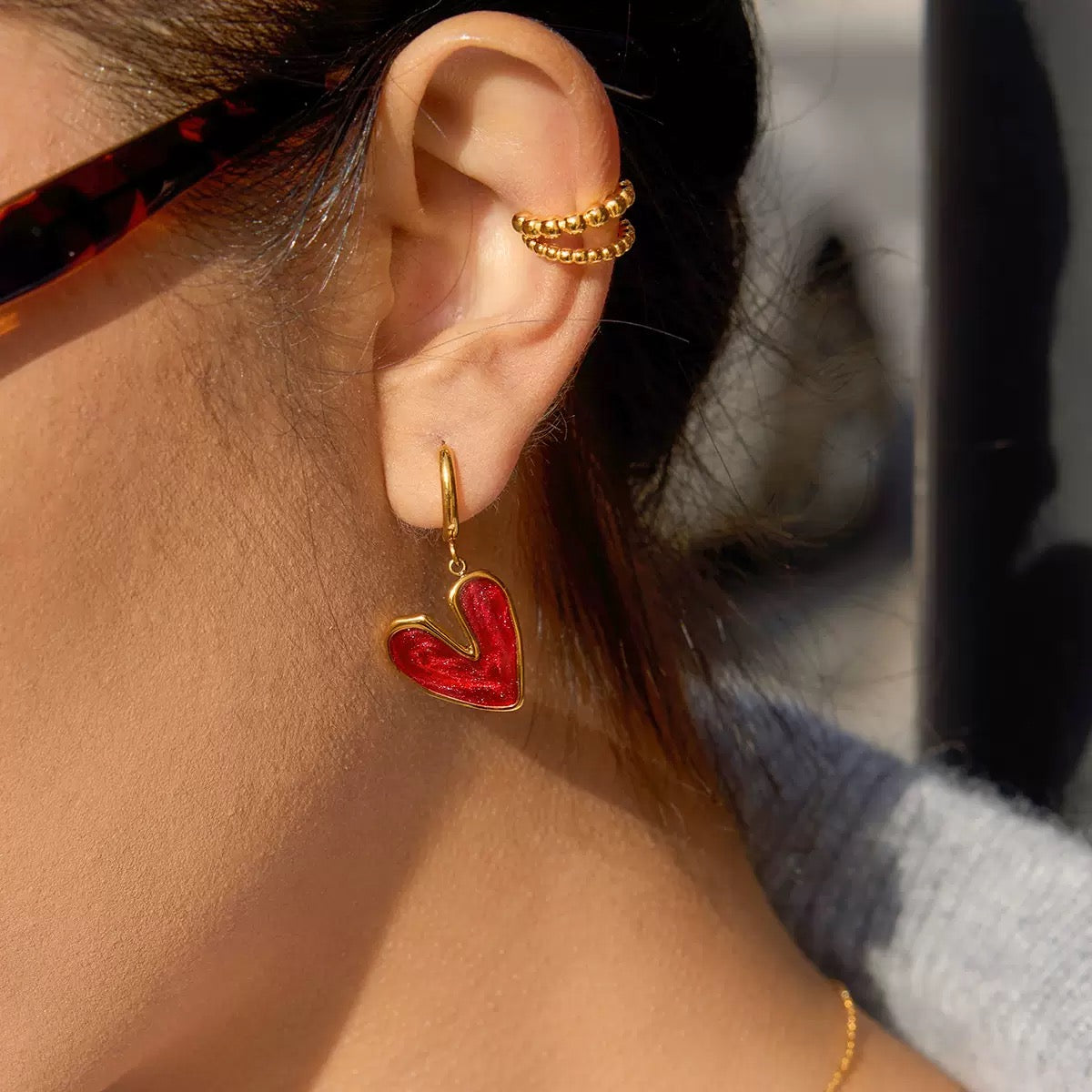Boucles d'Oreilles de luxe plaqué or OGN133
