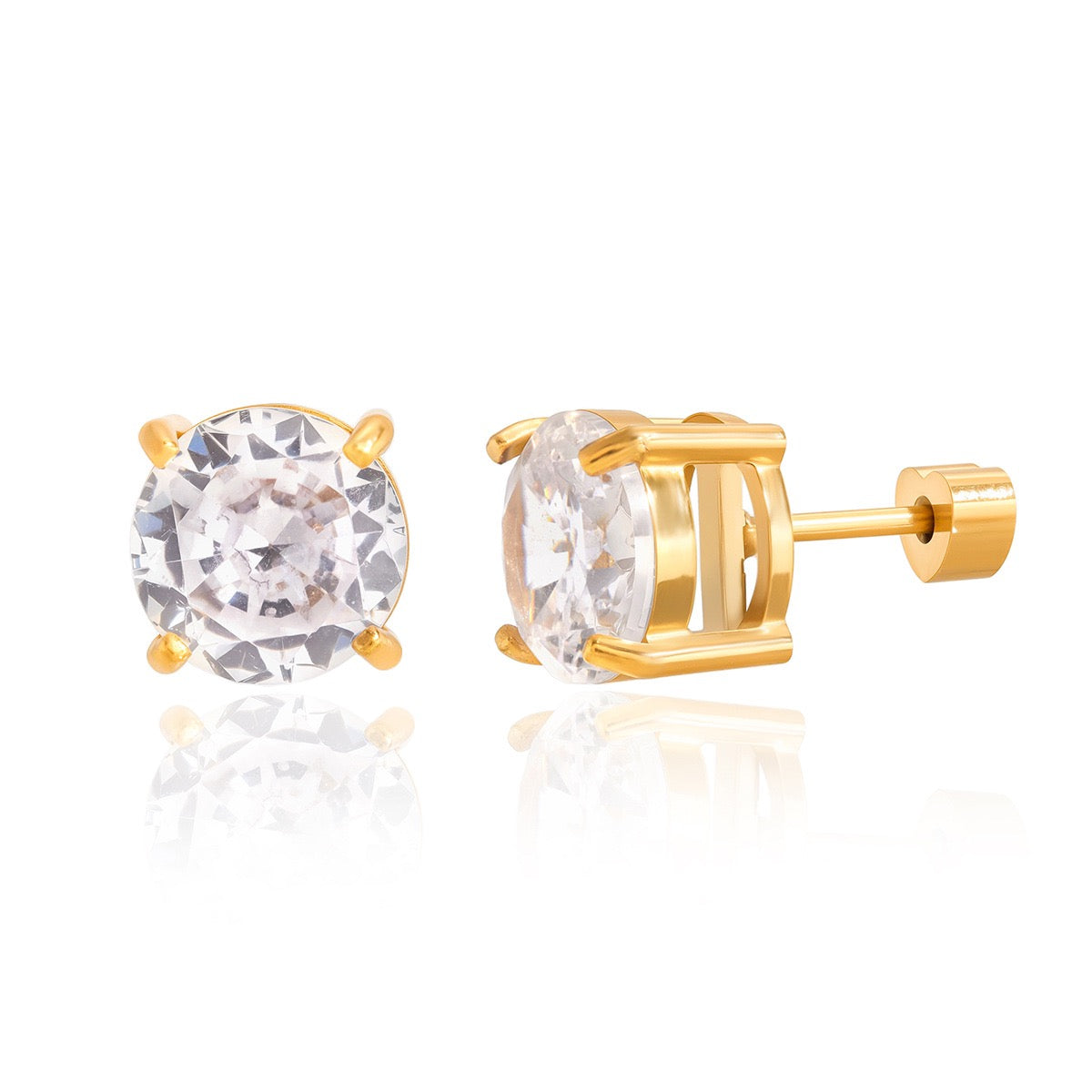 Boucles d'Oreilles Clous Ronds Brillants OGN134-1