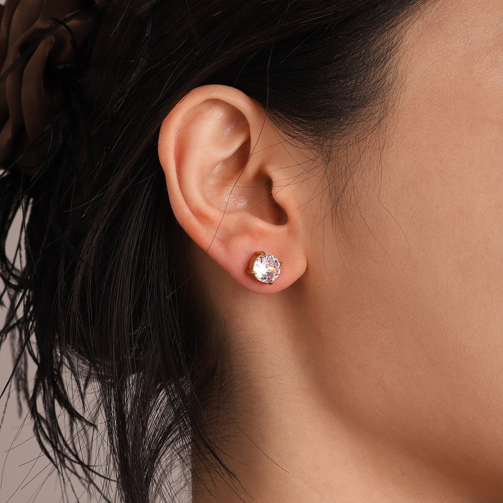 Boucles d'Oreilles Clous Ronds Brillants OGN134-1