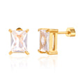 Boucles d'Oreilles Clous Carrés Brillants OGN134-4