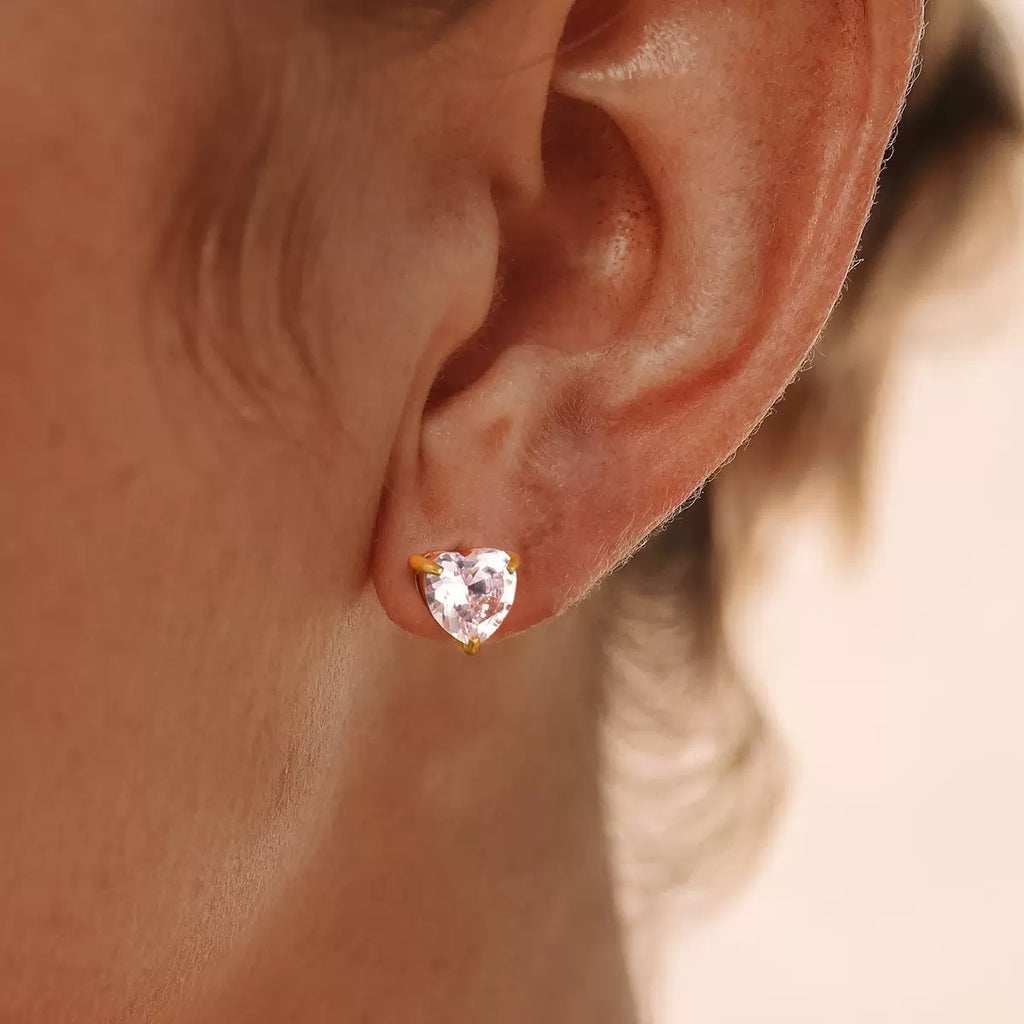 Boucles d'Oreilles Clous Cœur Brillants OGN134-5