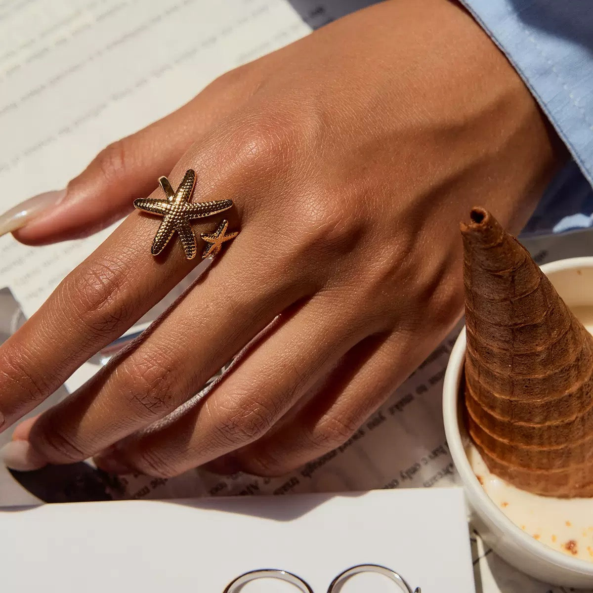 Bague de luxe plaqué or RGN075
