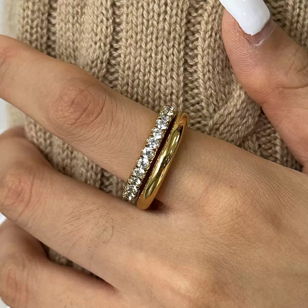 Bague de luxe plaqué or RGN079-1