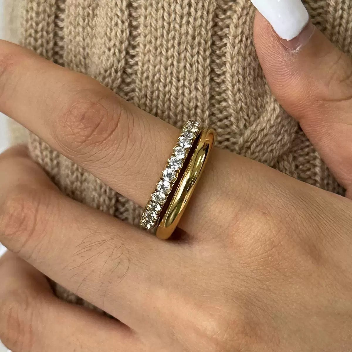Bague de luxe plaqué or RGN079-1