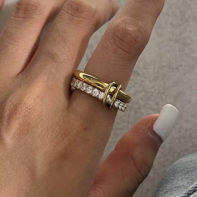 Bague de luxe plaqué or RGN079-1