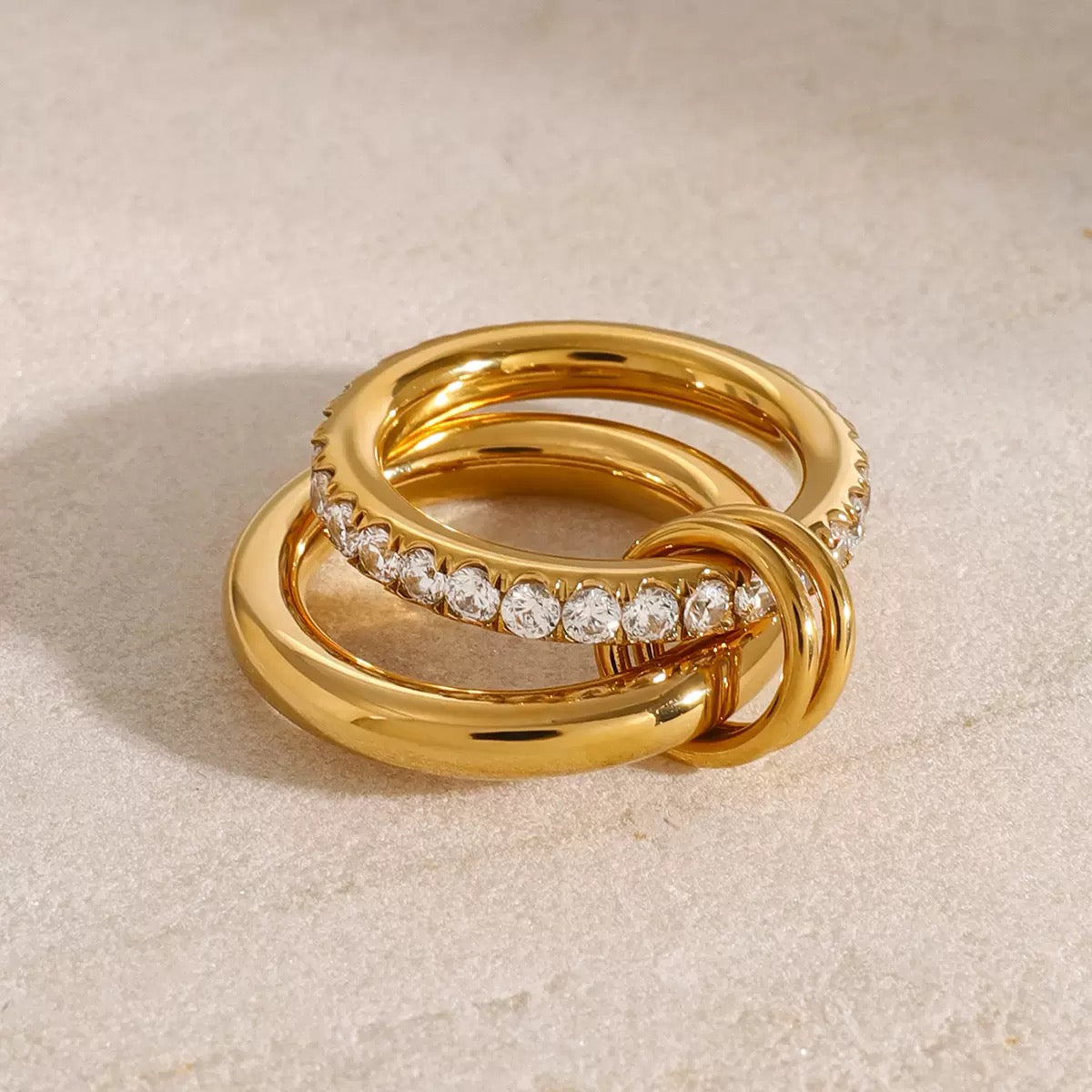 Bague de luxe plaqué or RGN079-1