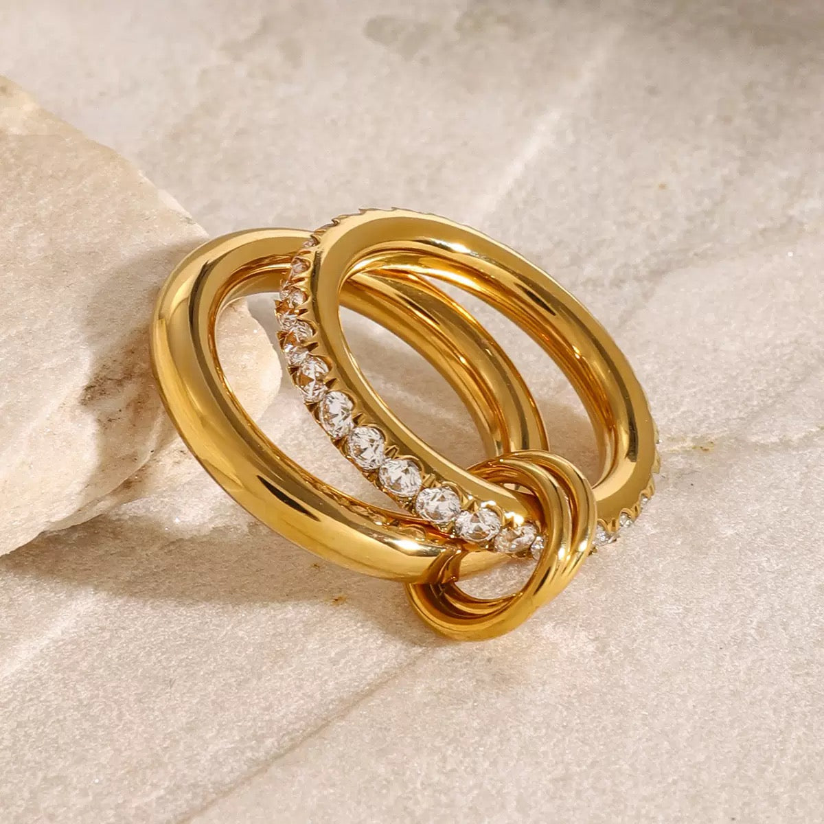 Bague de luxe plaqué or RGN079-1