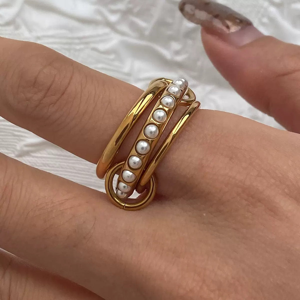 Bague de luxe plaqué or RGN079-2
