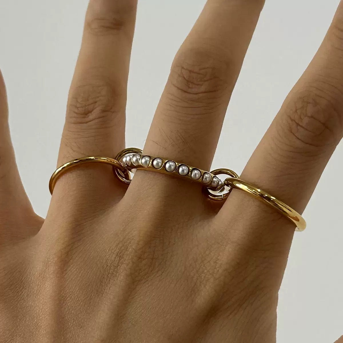 Bague de luxe plaqué or RGN079-2