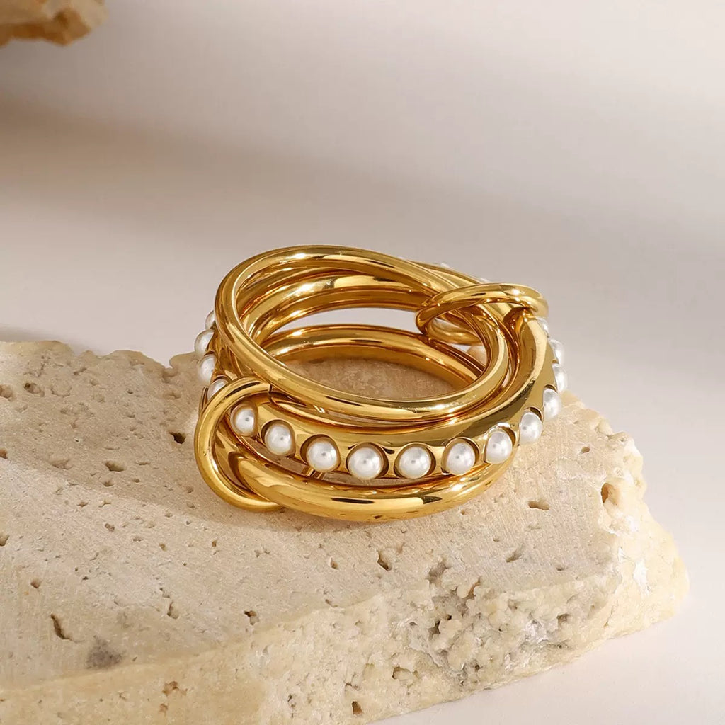 Bague de luxe plaqué or RGN079-2