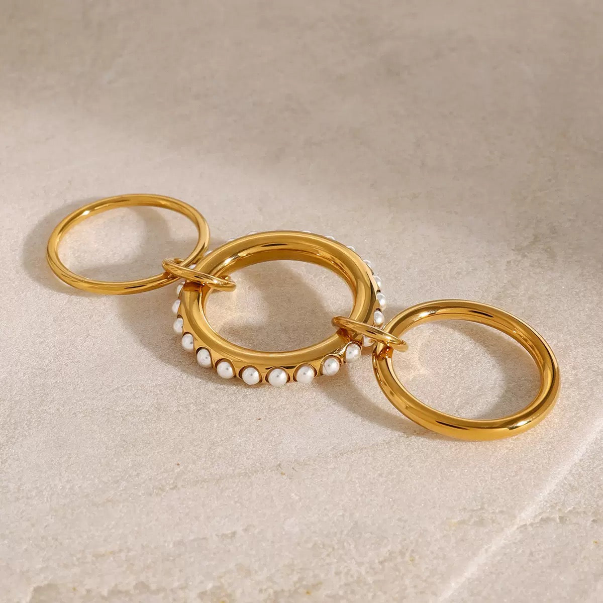 Bague de luxe plaqué or RGN079-2