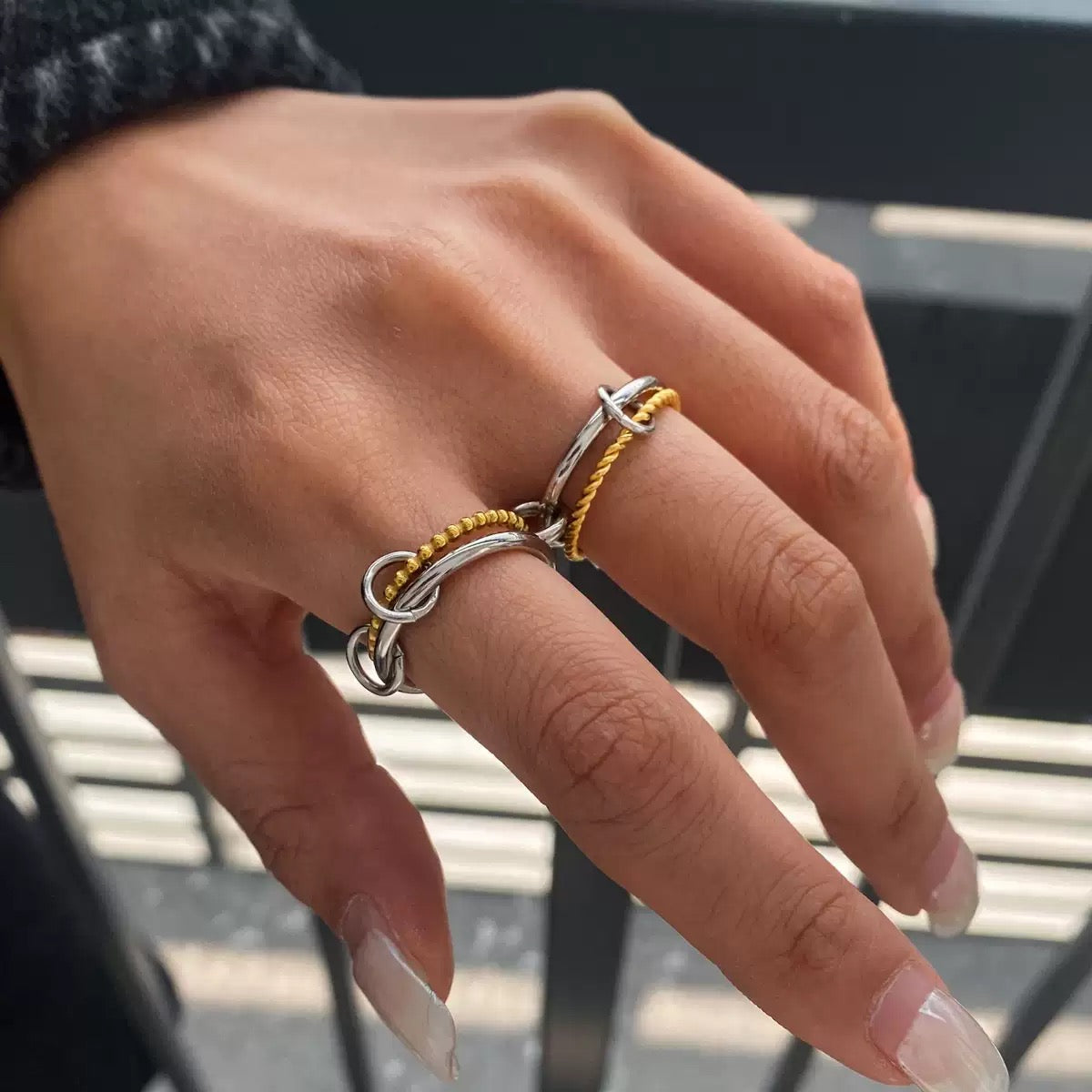 Bague de luxe plaqué or RGN080