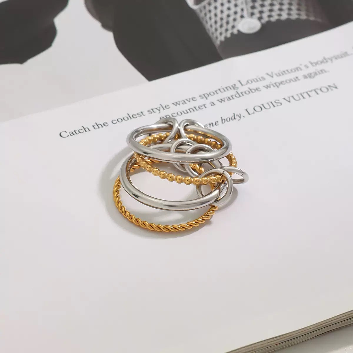 Bague de luxe plaqué or RGN080