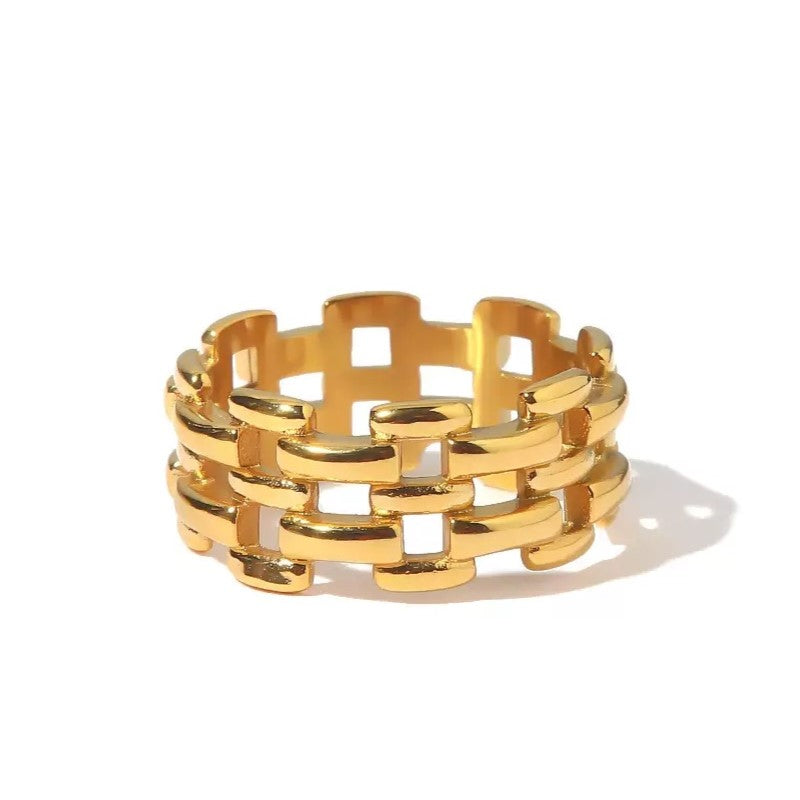 Bague de luxe plaqué or RGN083-1