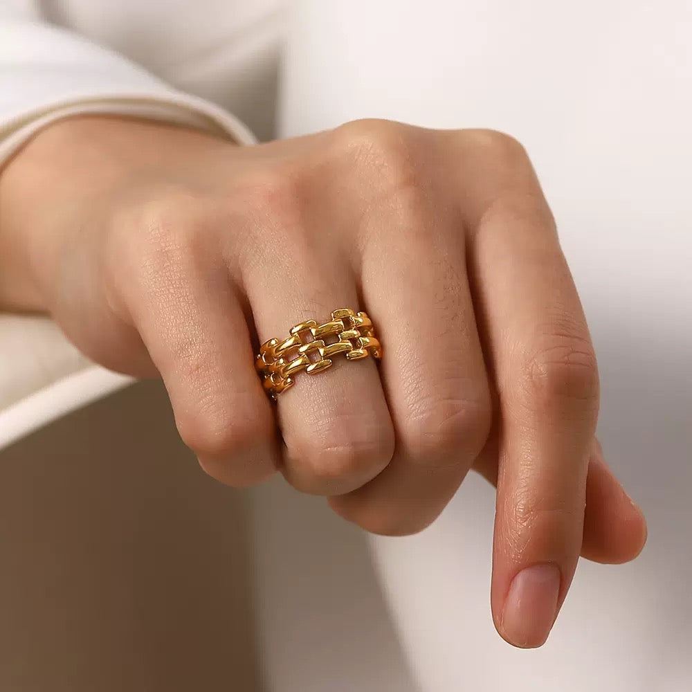 Bague de luxe plaqué or RGN083-1