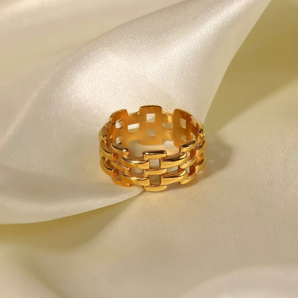 Bague de luxe plaqué or RGN083-1