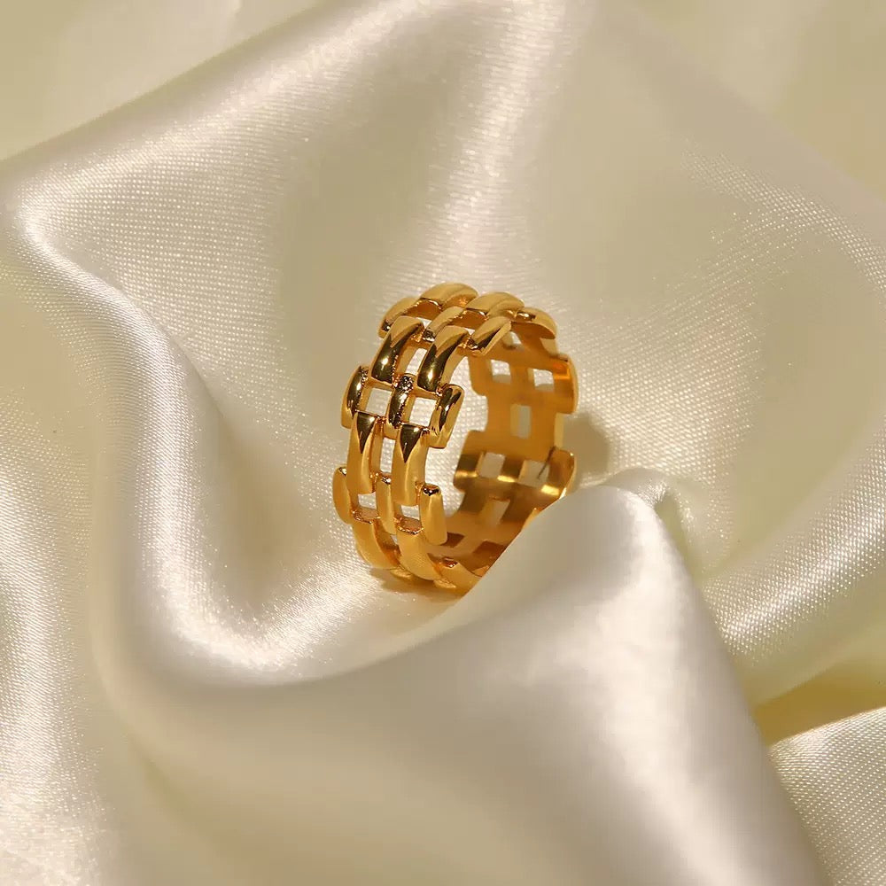 Bague de luxe plaqué or RGN083-1