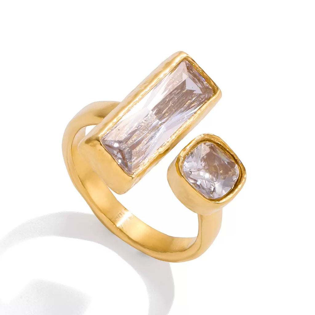 Bague de luxe plaqué or RGN086