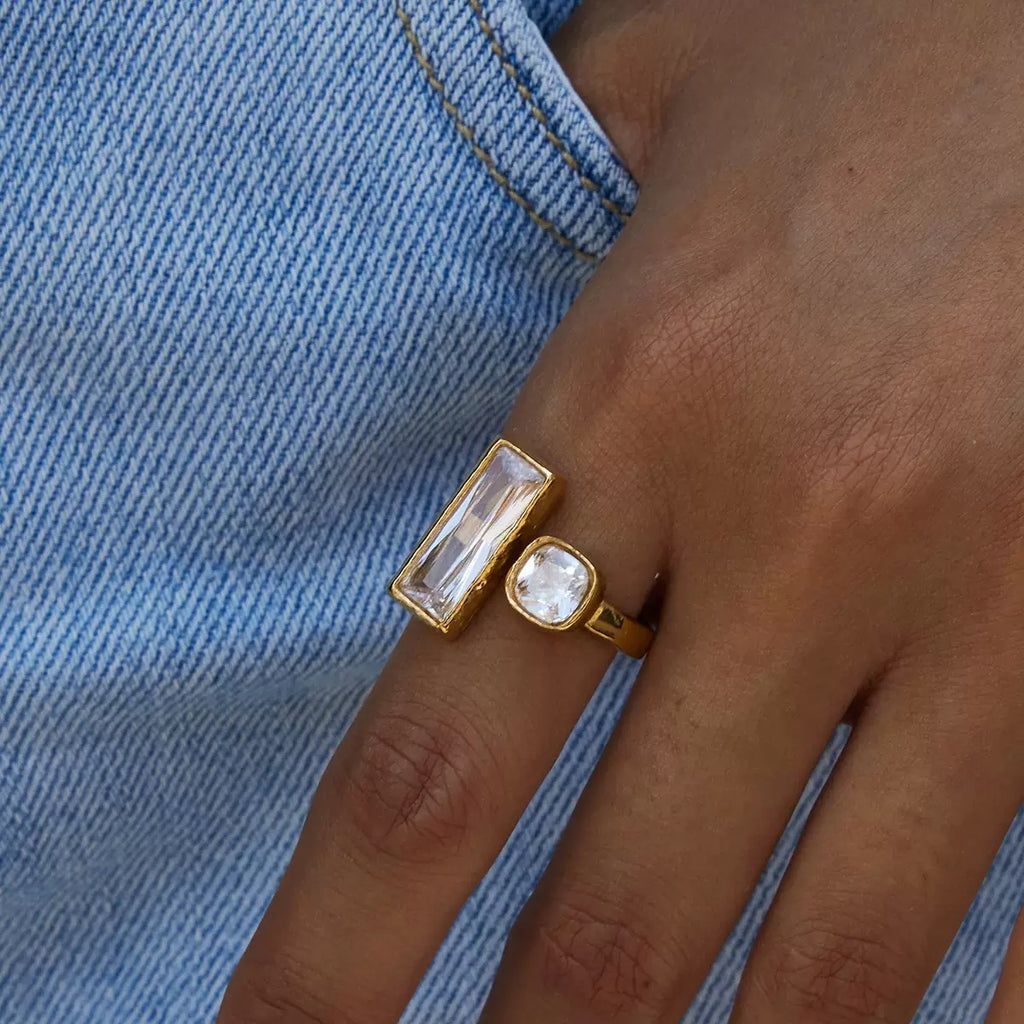 Bague de luxe plaqué or RGN086