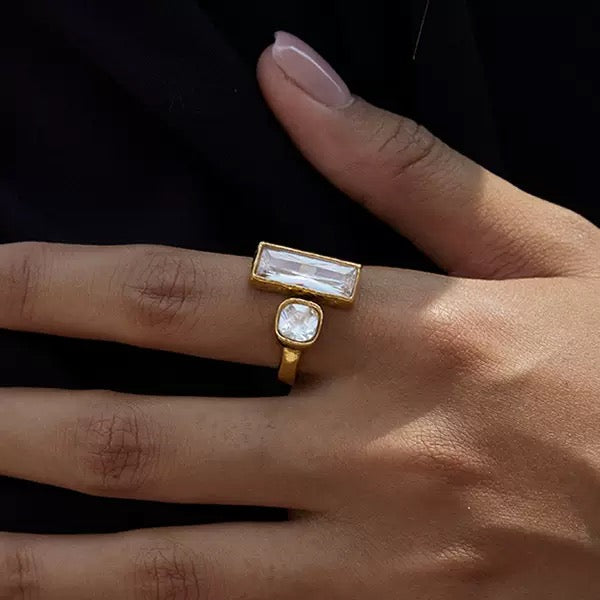 Bague de luxe plaqué or RGN086