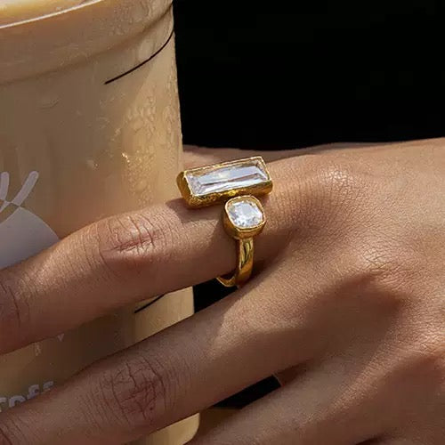 Bague de luxe plaqué or RGN086
