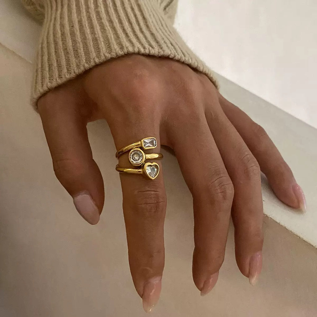 Bague de luxe plaqué or RGN087