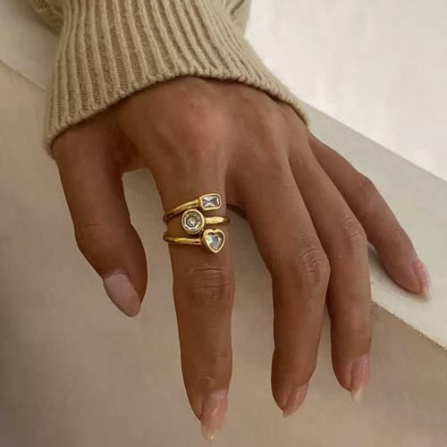 Bague de luxe plaqué or RGN087