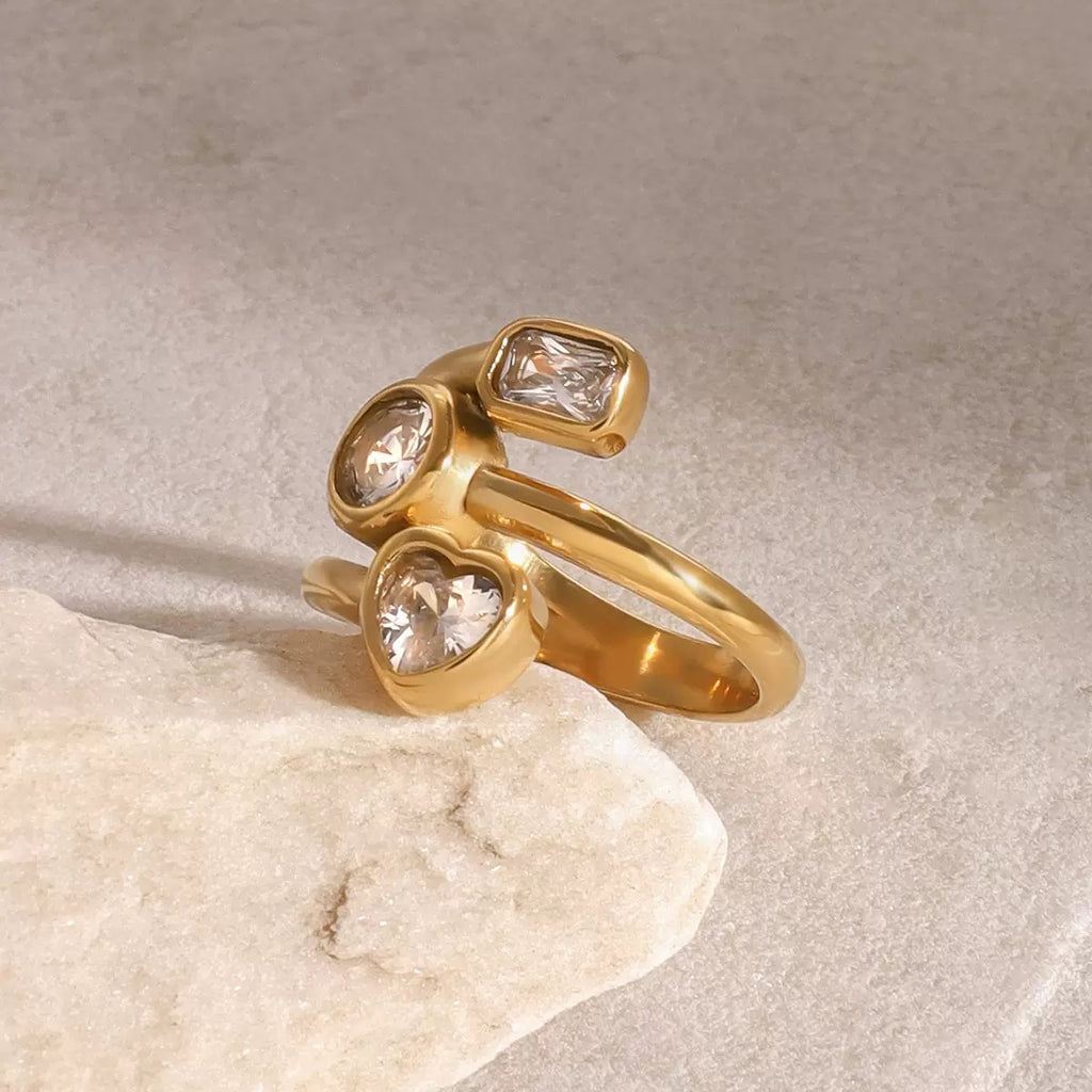 Bague de luxe plaqué or RGN087