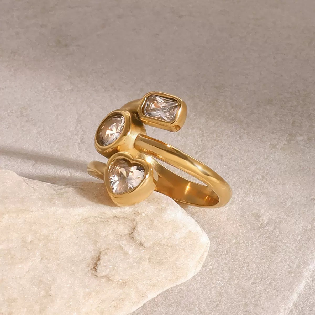 Bague de luxe plaqué or RGN087